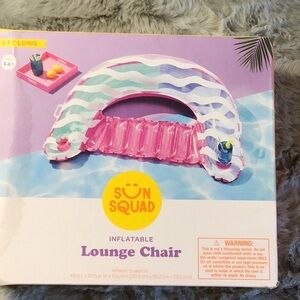 Pink and White Inflatable Lounge Chair